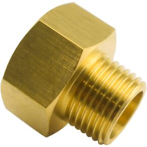 Brass Pipe Fitting, ZESE 1/2-Inch NPT Female Thread Pipe x 3/8-Inch NPT Male Thread Pipe Reducer Adapter Faucet Hose Connector, 3/8 inches M x 1/2 inches F