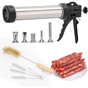 مسدس جيلمو جيركي، صانع متشنج من الفولاذ المقاوم للصدأ، طقم مسدس متشنج مع 5 فوهات من الفولاذ المقاوم للصدأ و5 فرش تنظيف in Kuwait