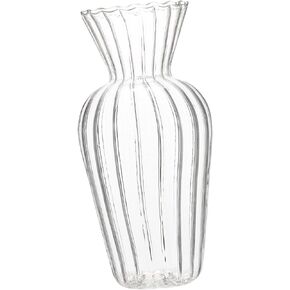 Amosfun Striped Glass Vase Thickened Crystal Glass Tall Vase Wedding Glass Vases Glass Floral Container Glass Plant Container Cylinder Glass Vase Fashion Vase Flowers Glass Table Office