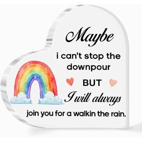 Gift for Friend,Acrylic Heart Sign Friendship Gift for Woman Bestie Friend Coworker Birthday Going Away Retirement,A Friend Gives Hope When Life is Low Sign Plaque Gift for Friends Desk Decor A545
