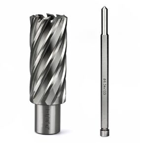 Annular Cutter 3/4 Inch Weldon Shank 1-1/16 Cutting Diameter 2 Cutting Depth Slugger Bits HSS Kit for Magnetic Drill Press