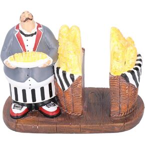 Fat Chef Figurines Napkin Holder, Cute Resin Italian Chef Kitchen Decor Tissue Holder for Hotel