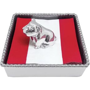 MARIPOSA Bulldog (1974) Beaded Napkin Box Set - #2633-C