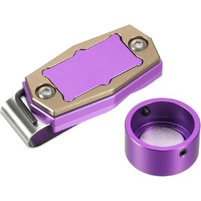 PATIKIL Billiard Magnetic Chalk Holder Round Aluminum Alloy Pool Billiard Cue Chalk Tip Case with Belt Clip