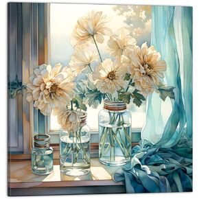 LAIART Floral Wall Art Farmhouse Vintage Wall Decor Canvas Picture Print for Bathroom Bedroom Living Room Dining Room