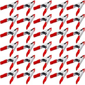 TOPZEA 30 Pack Steel Spring Clamps, 4 Inch Metal Clamps Set Spring Clip Clamps with Ergonomic Handles for Wood Working, Gripping, Camping, DIY, Backdrops Backgrounds, 1-1/3" Jaw Opening