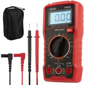 Multimeter Voltage Tester - Digital Volt Meter with Backlit Display and Needle Probes for AC/DC Voltage, DC Current, and Wire Continuity by Stalwart