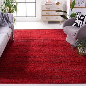 SAFAVIEH Adirondack Collection 6' Square Red / Black ADR117F Modern Abstract Non-Shedding Living Room Bedroom Dining Home Office Area Rug
