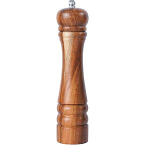 Pepper Mill, Pepper Grinder with Adjustable Ceramic Grinder, Acacia Wood, Height 16.5 cm / 6 inch