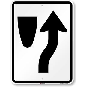 SmartSign 24 x 18 inch Keep Right Traffic Flow Metal Sign (Symbol Only), 80 mil Aluminum, 3M Laminated Engineer Grade Reflective Material, Black and White