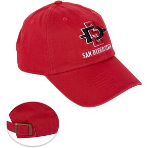 Desert Cactus San Diego State University Baseball Hat SDSU Aztecs Brimmed Embroirderd Cap Adjustable Cloth Strap Adult (Style C)