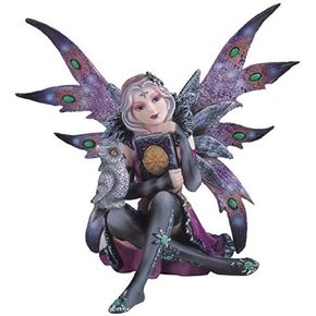StealStreet SS-G-91409 Purple Fairy with Grey Owl Collectible Figurine Decoration Statue