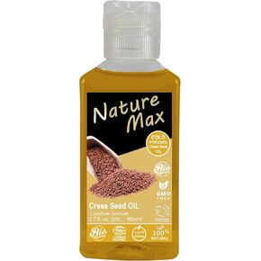 Nature Max Cresses Cress Oil Essential Oils Natural Undiluted Pure for Hair and Skin Care Cold Pressed Premium (1 Pack = 2.70 oz / 80 ml) زيت حب الرشاد