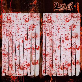 قطعتان من ديكورات باب الهالوين، ستارة باب بطبعة يد الهالوين للهالوين، ستارة المدخل، قماش مخيف، ديكور رعب للمنزل المسكون لحفلة الهالوين in Kuwait