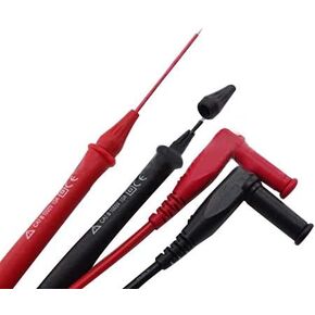 Retractable PVC Tip Test Lead Set, Right Angle,adjustable length Red+black
