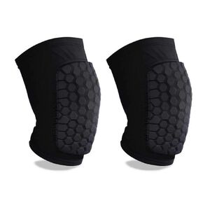 Knee Compression Pads,Basketball Knee Pads with Honeycomb Padding, Breathable and Non-Slip Knee Pads for Volleyball Gym Running Workout Sports, Hex Knee Pads Sleeves for Men and Women L (A Pair)