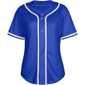 قميص جيرسيه بيسبول نسائي بأزرار سفلية، قمصان جيرسيه البيسبول بأكمام قصيرة، قمصان هيب هوب النشطة in Kuwait