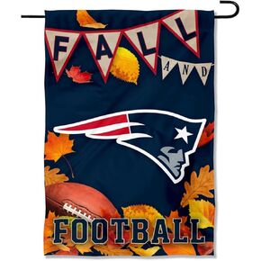 New England Patriots Fall Leaves Decorative Football Garden Flag Double Sided Banner