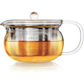 Teabloom Kyoto 2-in-1 Tea Kettle/Tea Maker – Heatproof Glass Teapot with Removable Loose Tea Filter – Tea Connoisseur's Choice