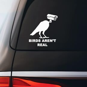 Birds Aren't Real Sticker Decal Notebook Car Laptop 5"x5.5" (White)