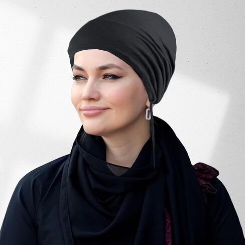3PCS Women's Elasticized Bandana Hat Women Under Scarf Hat Hijab Cap Bandana Hat with Adjustable Elastic Strap in Saudi Arabia
