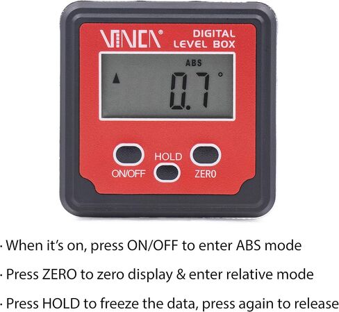 VINCA DLBA-01 صندوق المستوى الرقمي منقلة زاوية مكتشف مقياس الميل مع ABS عقد وظيفة الخلفية وقاعدة مغناطيسية in Saudi Arabia