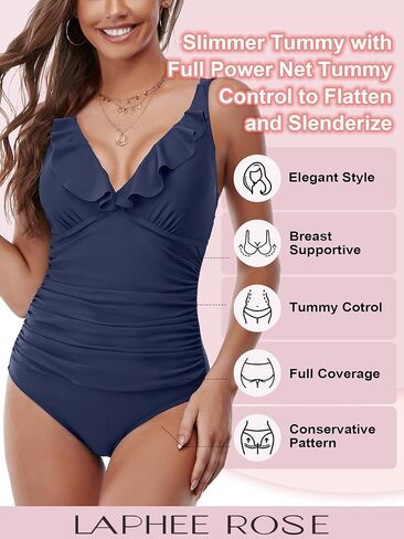 One Piece Swimsuit for Women Tummy Control Bathing Suits Ruched Swimwear in Saudi Arabia