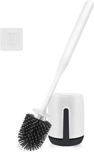 Toilet Brush Holder,Bathroom Deep Cleaning Toilet Cleaner Silicone Scrubber Suitable for Dead Corner Clean&Hidden Rv Toilet Srubber with Ventilation Brush Holder. in Saudi Arabia