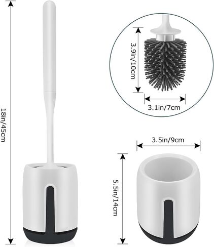 Toilet Brush Holder,Bathroom Deep Cleaning Toilet Cleaner Silicone Scrubber Suitable for Dead Corner Clean&Hidden Rv Toilet Srubber with Ventilation Brush Holder. in Saudi Arabia