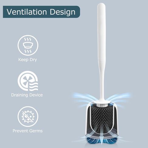 Toilet Brush Holder,Bathroom Deep Cleaning Toilet Cleaner Silicone Scrubber Suitable for Dead Corner Clean&Hidden Rv Toilet Srubber with Ventilation Brush Holder. in Saudi Arabia