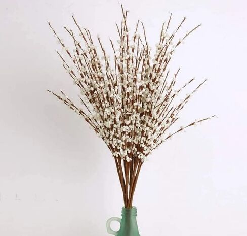 12 قطعة من زهور الياسمين الصناعية الجذعية البيضاء، باقة زهور صناعية طويلة، نباتات الياسمين الصناعية للفندق، المنزل، المكتب، المطبخ، غرفة النوم، حفل الزفاف، ديكور DIY 29.5 بوصة in Kuwait