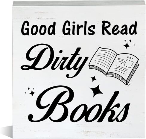 Farmhouse I Like Big Books Wooden Box Sign Bookshelf Wood Block Tabletop Sign Decorative Desk Sign Home Decor 5 X 5 Inches, Book Addict Librarian Gift in Saudi Arabia