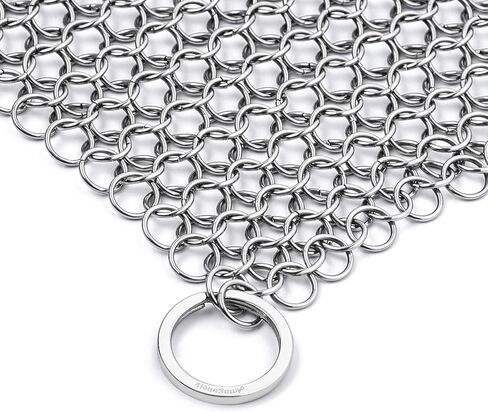 Amagabeli الفولاذ المقاوم للصدأ الحديد الزهر الأنظف 8 "x 6" 316L Chainmail الغسيل عموم مكشطة تجهيزات المطابخ الملحقات عموم الأفران الهولندية البولي مقلاة مكشطة وعاء شواء فرشاة التوابل أدوات التنظيف in Kuwait