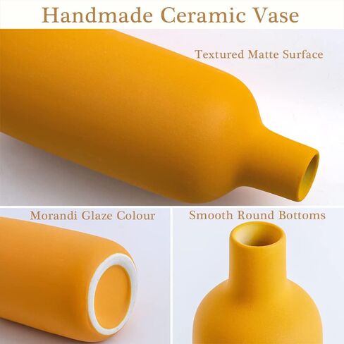 Small Ceramic Matte Vases for Home Decor, Modern and Minimalist Decorative Vase Set of 3, Flower Vasesfor Bookshelf, Mantel, Entryway, Coffee Table Decor,Boho Decor (Morandi-2) in Saudi Arabia