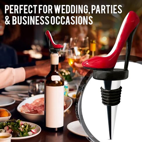 High Heel Wine Stopper Custom - Cute Red Shoe Elegant High Heels Cork for Women, Bachelorette Party Decor - Decorative Stainless Steel Beverage Topper - Reusable Champagne Bottle Plugs in Saudi Arabia
