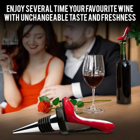 High Heel Wine Stopper Custom - Cute Red Shoe Elegant High Heels Cork for Women, Bachelorette Party Decor - Decorative Stainless Steel Beverage Topper - Reusable Champagne Bottle Plugs in Saudi Arabia