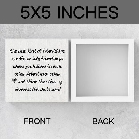 ملهمة أفضل نوع من الصداقات هي صداقات سيدة شرسة صندوق خشبي علامة مكتب ديكور مكتب 5 × 5 بوصة صندوق خشبي تحفيزي علامة ديكور مزرعة ريفي in Kuwait