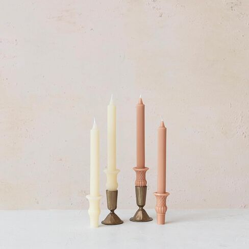 Creative Co-Op Tall Unscented Taper Candles, Cream, Set of 2 in Saudi Arabia