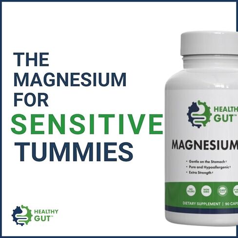 Healthy Gut Magnesium-HP | Ultra Pure Glycinate with Zero Fillers | 180 mg Magnesium Glycinate | 60 Servings in Saudi Arabia
