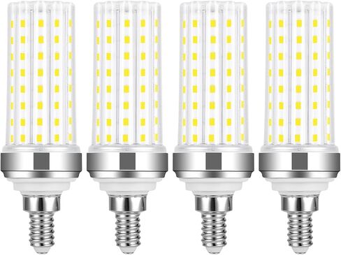 E12 led bulb,20W candelabra led light bulbs,daylight white 6500K,150 Watt equivalent incandescent light bulbs,ceiling fan light bulbs,led chandelier bulb,2000lm led bulbs,Non-dimmable E12 bulb,4 Pack in Saudi Arabia