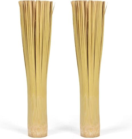 Bamboo Pot Brush, Refined Kitchen Cleaning Brush, Traditional Natural Bamboo Wok Brush, One Piece Structure,Powerfully Scrub Pots and Jars of Stains, 2 Pack (Large, Flat Mouth) in Saudi Arabia