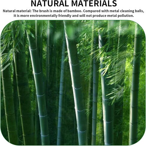 Bamboo Pot Brush, Refined Kitchen Cleaning Brush, Traditional Natural Bamboo Wok Brush, One Piece Structure,Powerfully Scrub Pots and Jars of Stains, 2 Pack (Large, Flat Mouth) in Saudi Arabia