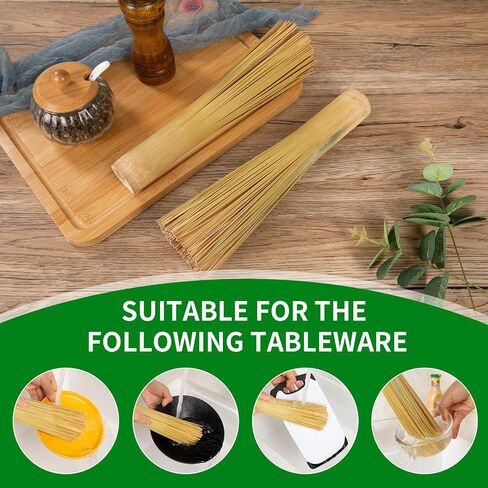 Bamboo Pot Brush, Refined Kitchen Cleaning Brush, Traditional Natural Bamboo Wok Brush, One Piece Structure,Powerfully Scrub Pots and Jars of Stains, 2 Pack (Large, Flat Mouth) in Saudi Arabia