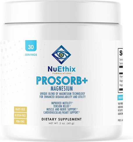 NuEthix Formulations Prosorb+ Magnesium Dietary Supplement, Magnesium Blend to Support Physical and Mental Wellness, 30 Serving Bottle in Saudi Arabia