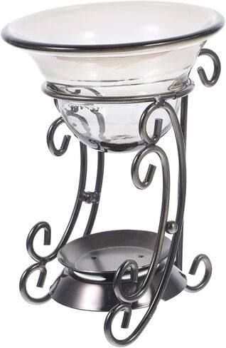 ABOOFAN 2 Sets Retro Aromatherapy Burner Incense Cone Burner Candle Warmer Home Decor Wax Candle Burner Warmer Incense Holder Burner Ornament Office Glass Bowl Dining Table Face Powder in Saudi Arabia