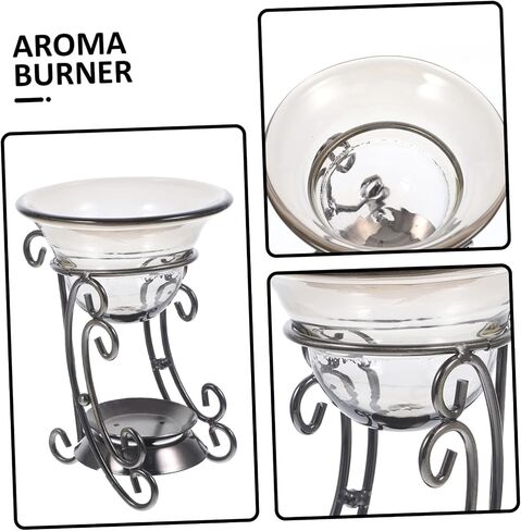 ABOOFAN 2 Sets Retro Aromatherapy Burner Incense Cone Burner Candle Warmer Home Decor Wax Candle Burner Warmer Incense Holder Burner Ornament Office Glass Bowl Dining Table Face Powder in Saudi Arabia
