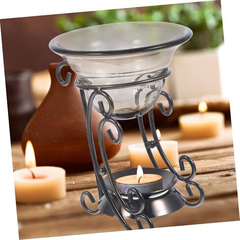 ABOOFAN 2 Sets Retro Aromatherapy Burner Incense Cone Burner Candle Warmer Home Decor Wax Candle Burner Warmer Incense Holder Burner Ornament Office Glass Bowl Dining Table Face Powder in Saudi Arabia