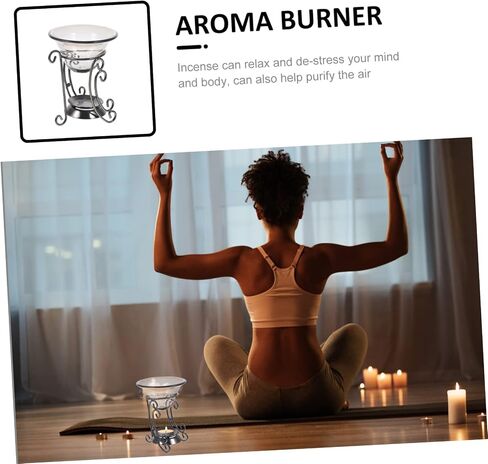 ABOOFAN 2 Sets Retro Aromatherapy Burner Incense Cone Burner Candle Warmer Home Decor Wax Candle Burner Warmer Incense Holder Burner Ornament Office Glass Bowl Dining Table Face Powder in Saudi Arabia