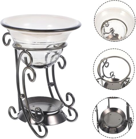 ABOOFAN 2 Sets Retro Aromatherapy Burner Incense Cone Burner Candle Warmer Home Decor Wax Candle Burner Warmer Incense Holder Burner Ornament Office Glass Bowl Dining Table Face Powder in Saudi Arabia