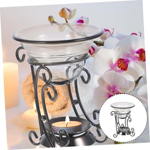 ABOOFAN 2 Sets Retro Aromatherapy Burner Incense Cone Burner Candle Warmer Home Decor Wax Candle Burner Warmer Incense Holder Burner Ornament Office Glass Bowl Dining Table Face Powder in Saudi Arabia